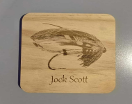 Wooden Coaster - Lazer Engraved Jock Scott Classic Salmon Fly