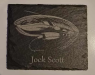 Slate Coaster - Lazer Engraved Jock Scott Classic Salmon Fly